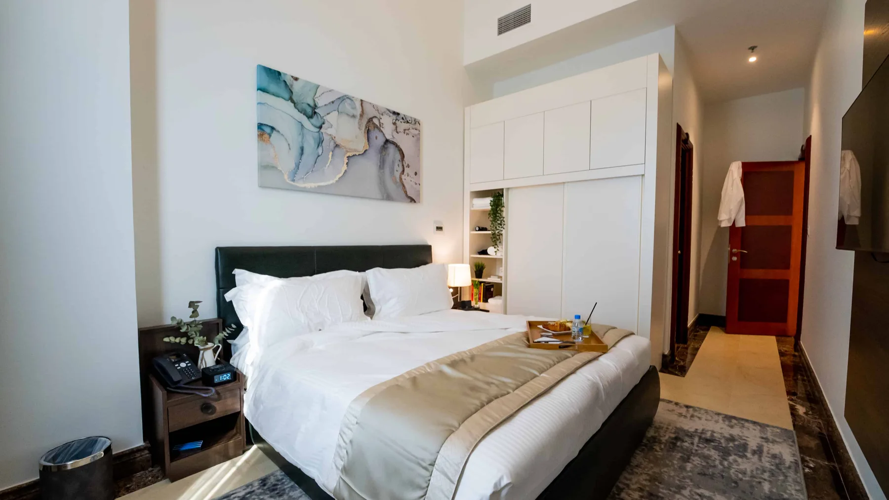 Furniture and interior details at Somerset Hotel in Doha